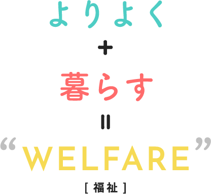 よりよく＋暮らす＝WELFRE